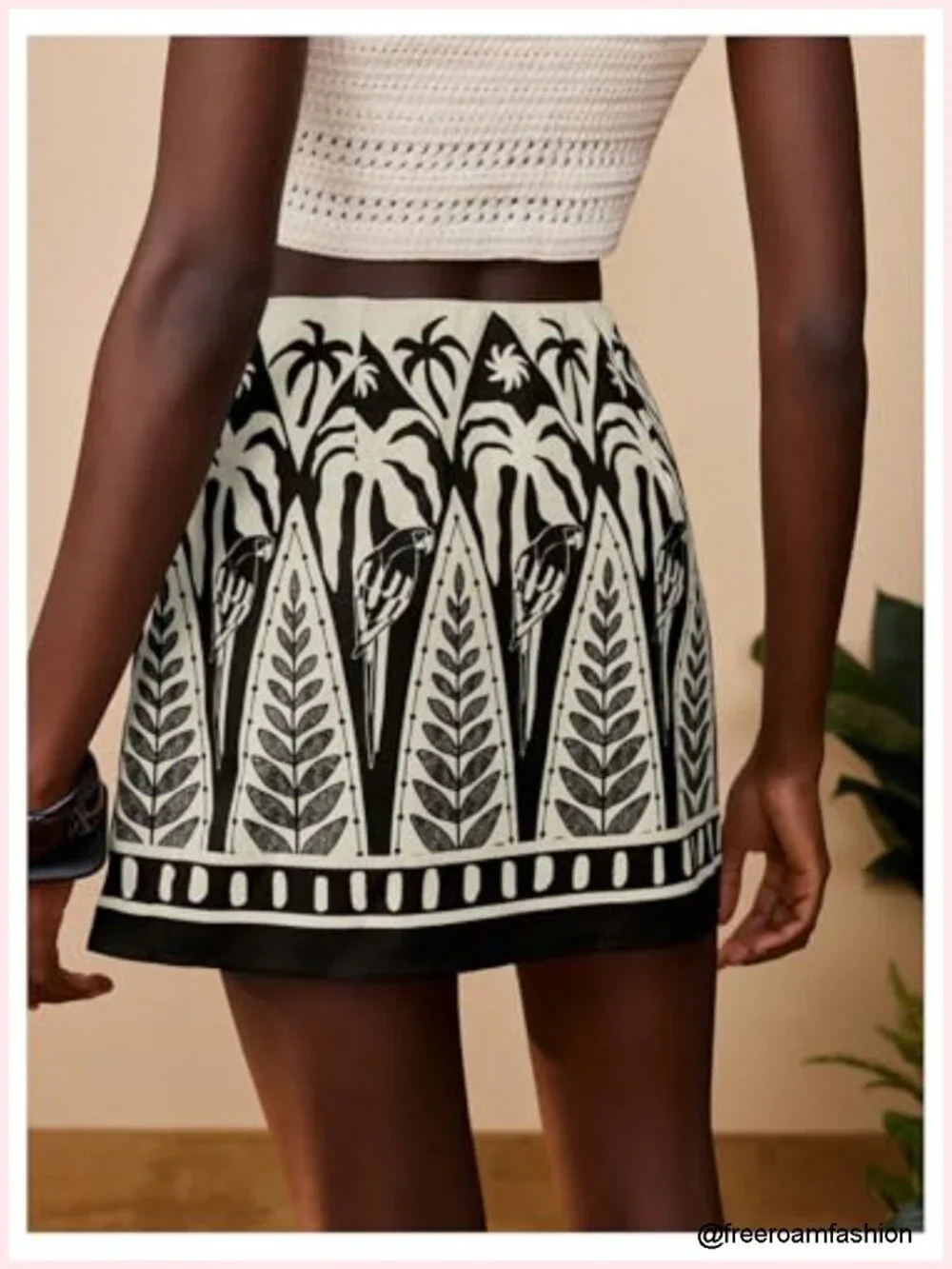 Floral Wrap Mini Skirt High Rise Tie Side Asymmetrical Boho Women's Summer